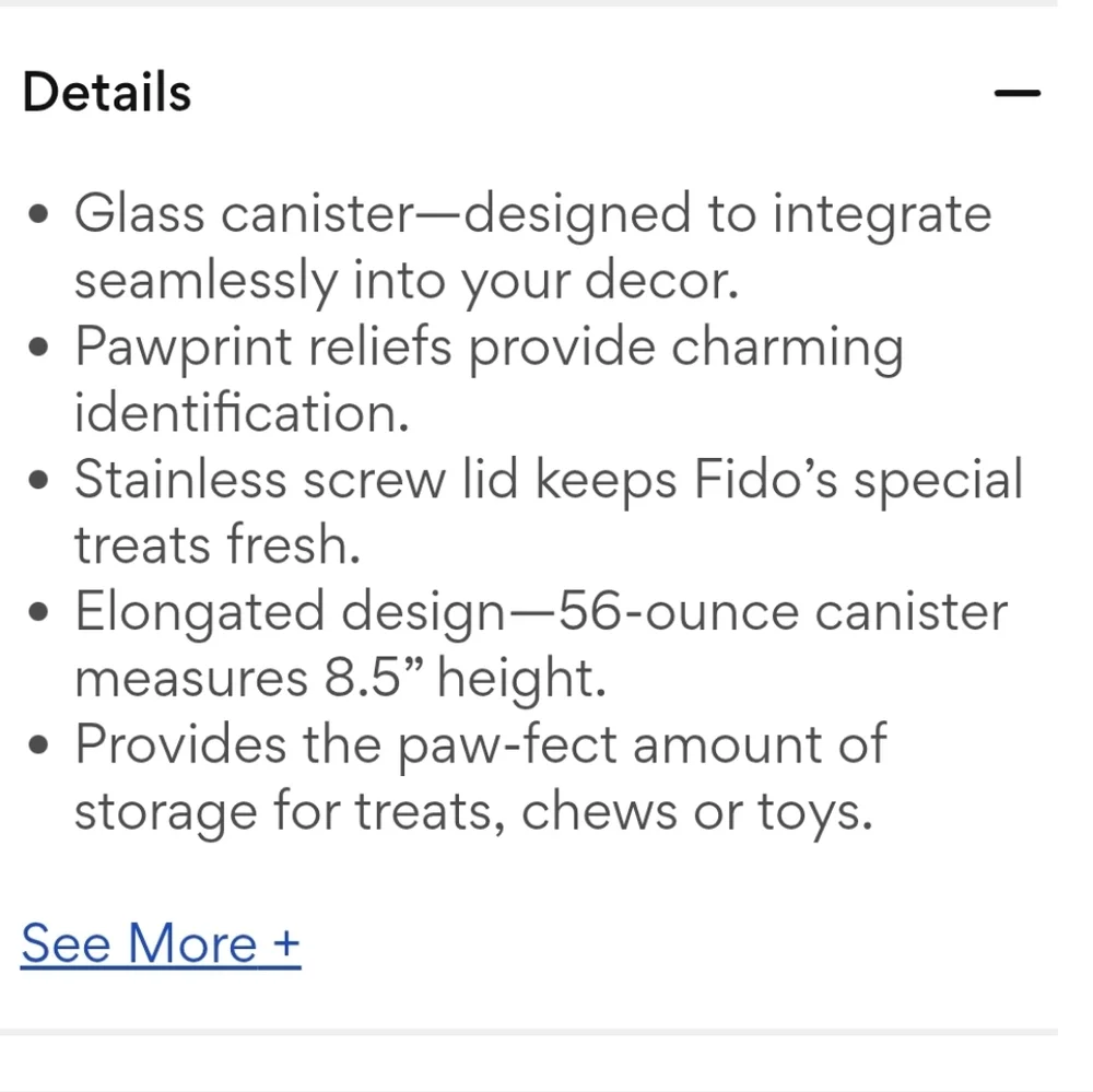 AMICI PET Glass Dog paw print Storage Jar with Silver Lid